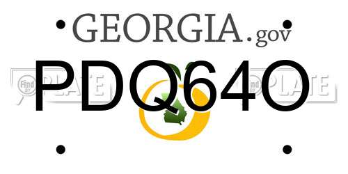 PDQ64O Georgia License Plate