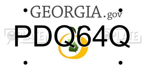PDQ64Q Georgia License Plate