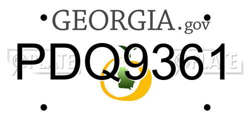 PDQ9361 Georgia License Plate