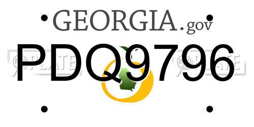 PDQ9796 Georgia License Plate