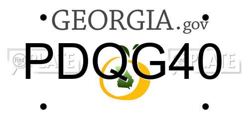 PDQG40 Georgia License Plate