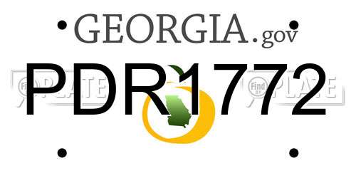 PDR1772 Georgia License Plate