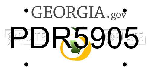 PDR5905 Georgia License Plate