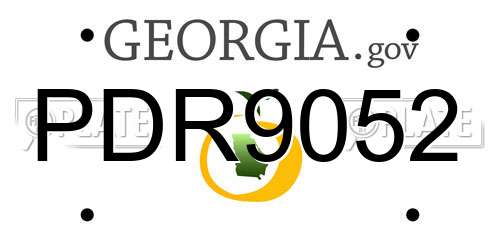 PDR9052 Georgia License Plate