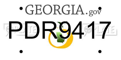 PDR9417 Georgia License Plate