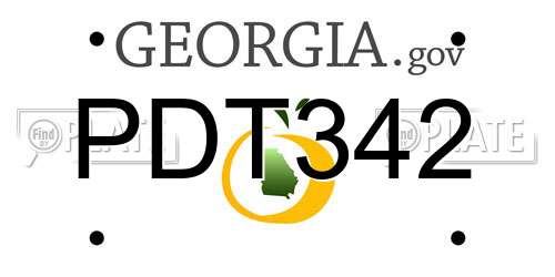 PDT342 Georgia License Plate