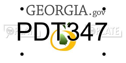 PDT347 Georgia License Plate