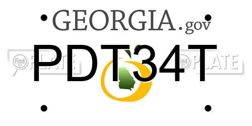 PDT34T Georgia License Plate