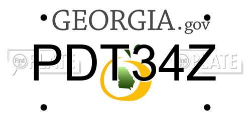 PDT34Z Georgia License Plate