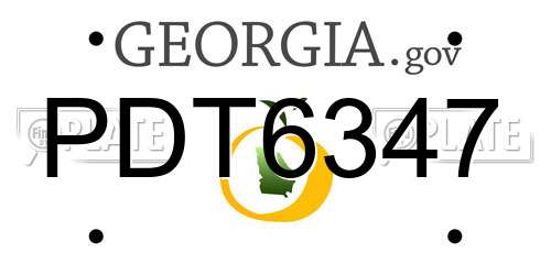 PDT6347 Georgia License Plate