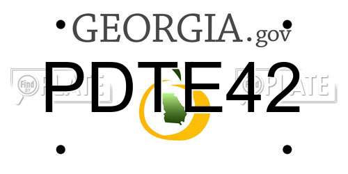PDTE42 Georgia License Plate