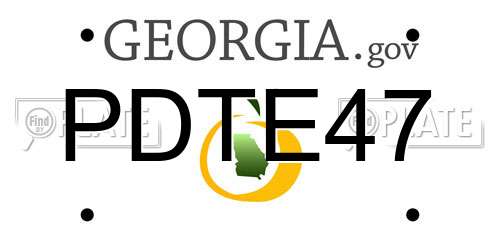 PDTE47 Georgia License Plate