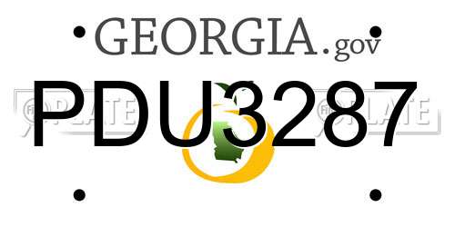 PDU3287 Georgia License Plate