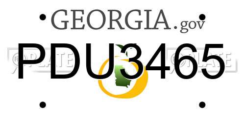 PDU3465 Georgia License Plate