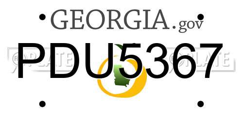 PDU5367 Georgia License Plate