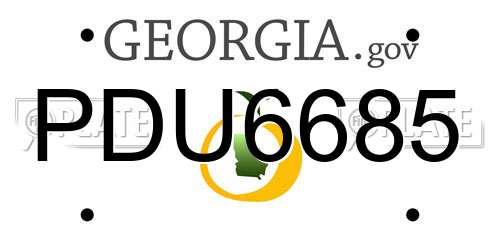 PDU6685 Georgia License Plate