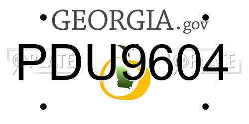 PDU9604 Georgia License Plate