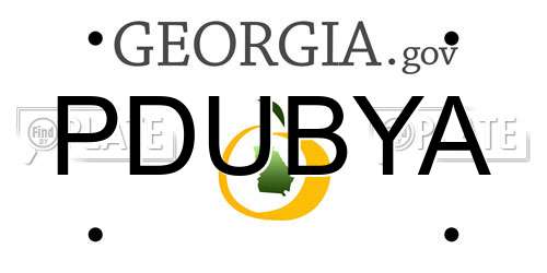 PDUBYA Georgia License Plate
