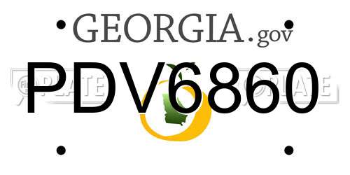 PDV6860 Georgia License Plate
