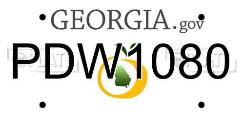 PDW1080 Georgia License Plate
