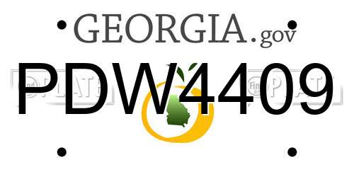 PDW4409 Georgia License Plate