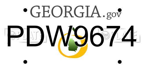 PDW9674 Georgia License Plate