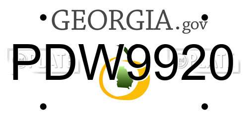 PDW9920 Georgia License Plate