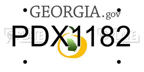 PDX1182 Georgia License Plate