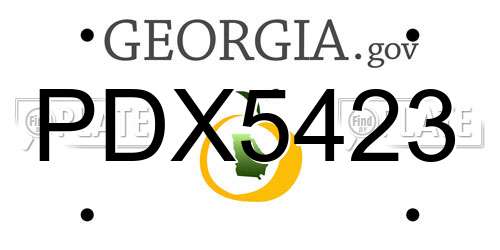 PDX5423 Georgia License Plate