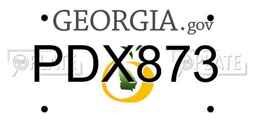 PDX873 Georgia License Plate