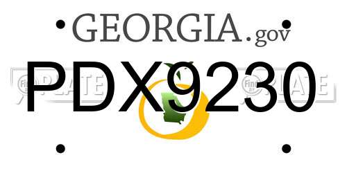 PDX9230 Georgia License Plate