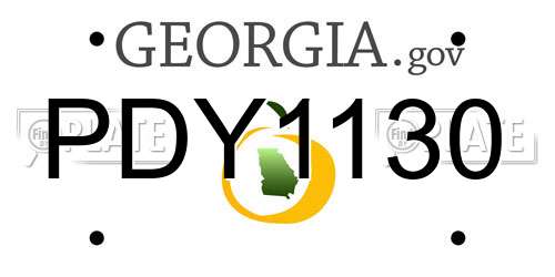 PDY1130 Georgia License Plate