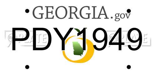 PDY1949 Georgia License Plate