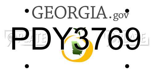 PDY3769 Georgia License Plate