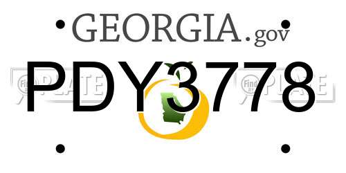 PDY3778 Georgia License Plate