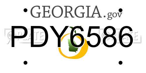 PDY6586 Georgia License Plate