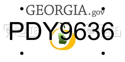 PDY9636 Georgia License Plate