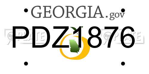 PDZ1876 Georgia License Plate