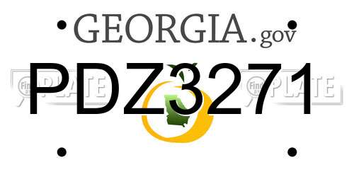 PDZ3271 Georgia License Plate
