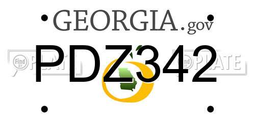 PDZ342 Georgia License Plate