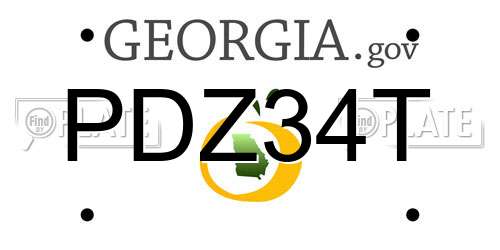 PDZ34T Georgia License Plate