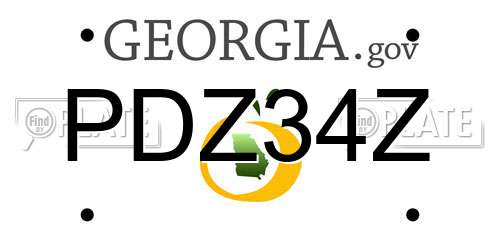 PDZ34Z Georgia License Plate