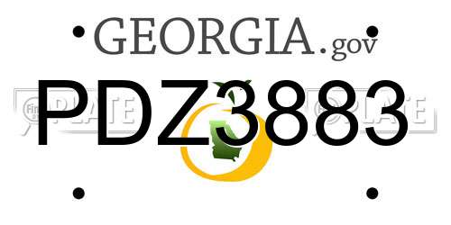 PDZ3883 Georgia License Plate