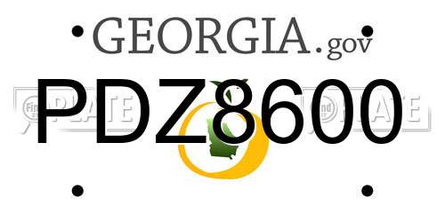 PDZ8600 Georgia License Plate