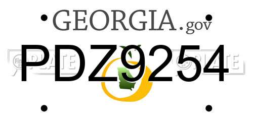 PDZ9254 Georgia License Plate