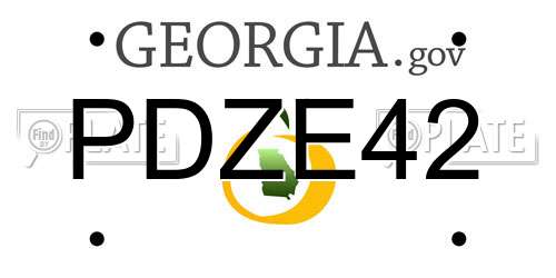 PDZE42 Georgia License Plate
