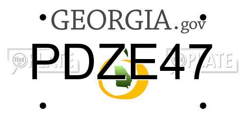 PDZE47 Georgia License Plate