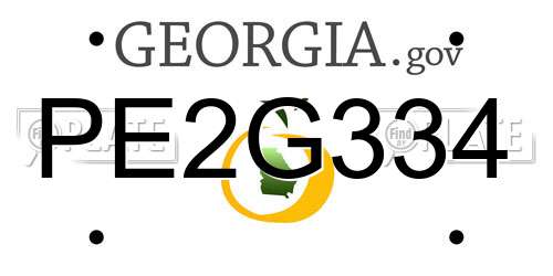 PE2G334 Georgia License Plate
