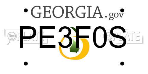 PE3F0S Georgia License Plate