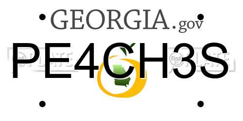 PE4CH3S Georgia License Plate